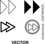 fast forward icon set vector illustration on white background..eps