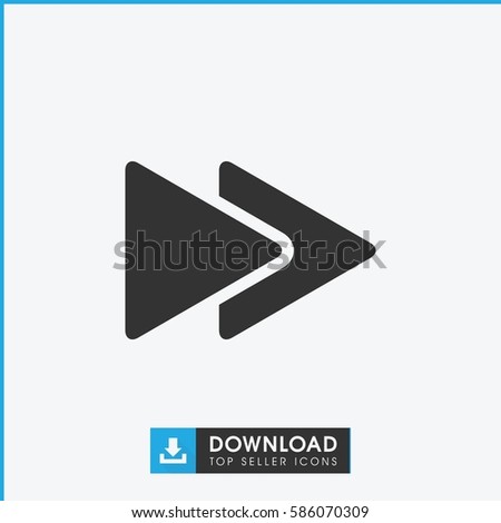 fast forward icon. Simple filled fast forward icon. On white background.