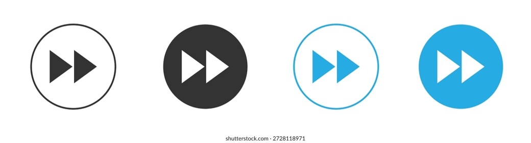 Ícone de avanço rápido. ilustração simples gráfico rabiscar preto design