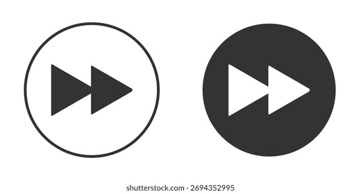 Fast forward icon. Simple vector illustration. Silhouette Icon Set.