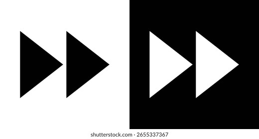 Fast forward icon symbol collection. Flat vector stock illustration.