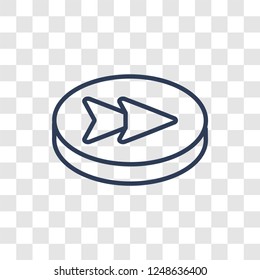 Fast forward icon. Trendy linear Fast forward logo concept on transparent background from User Interface and Web Navigation collection