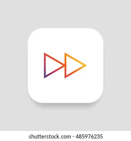 Fast forward icon vector, clip art Also useful as logo, square app icon, web UI element, symbol, graphic image, silhouette and illustration.