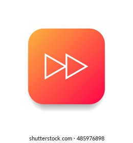 Fast forward icon vector, clip art Also useful as logo, square app icon, web UI element, symbol, graphic image, silhouette and illustration.