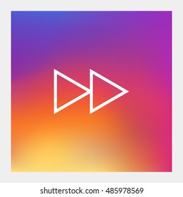 Fast forward icon vector, clip art Also useful as logo, web UI element, symbol, graphic image, silhouette and illustration.