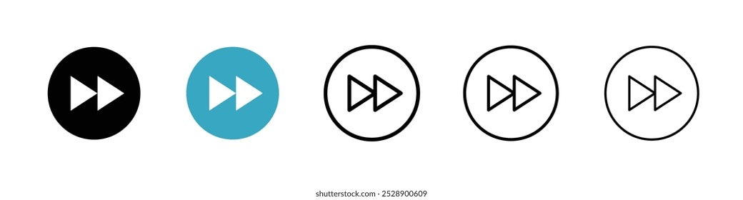 Fast forward icon vector illustration set