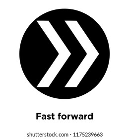 Fast forward icon vector isolated on white background, logo concept of Fast forward sign on transparent background, filled black symbol