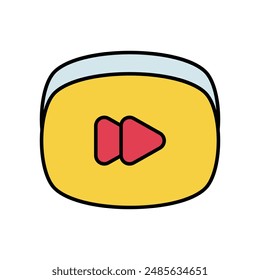 fast forward icon with white background vector stock illustration