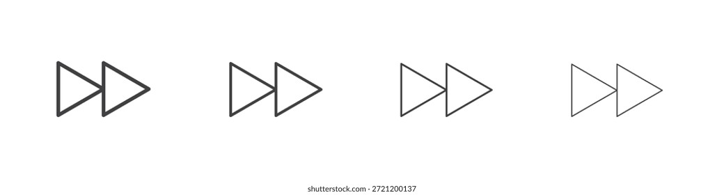 Ícones de avanço rápido para design gráfico e Web.