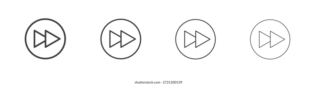 Ícones de avanço rápido para design gráfico e Web.