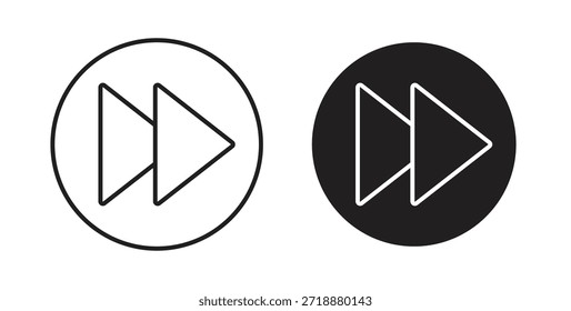 Fast forward icons set isolated on white background flat vector illustration.