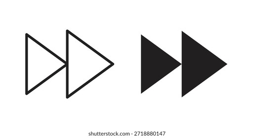Fast forward icons set isolated on white background flat vector illustration.