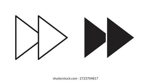 Fast forward icons vector collection for web designs. flat icons