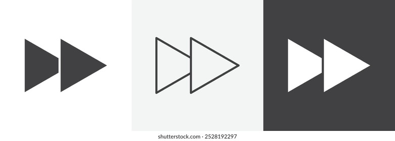Icono de avance rápido. Moderna Ilustración vectorial lineal plana sobre fondo blanco.