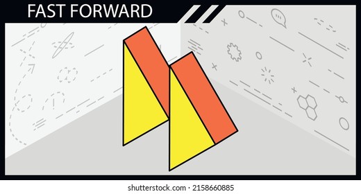 Fast forward isometric design icon. Vector web illustration. 3d colorful concept