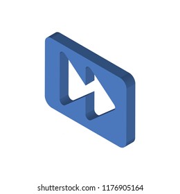 Fast forward isometric left top view 3D icon
