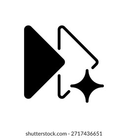 Video Icono de línea de avance rápido, símbolo de contorno para aumento de velocidad, salto de tiempo, control, progreso rápido y navegación futura. Icono de signo de Vector.