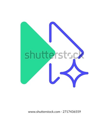 Fast Forward Line Icon, Outline Symbol for Speed Increase, Time Skipping, Video Control, Rapid Progress, and Future Navigation. Vector Sign Icon.