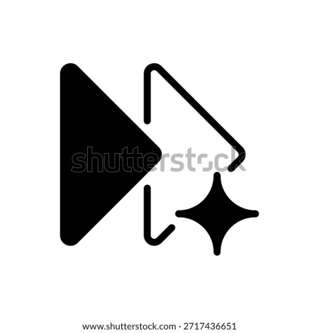 Fast Forward Line Icon, Outline Symbol for Speed Increase, Time Skipping, Video Control, Rapid Progress, and Future Navigation. Vector Sign Icon.