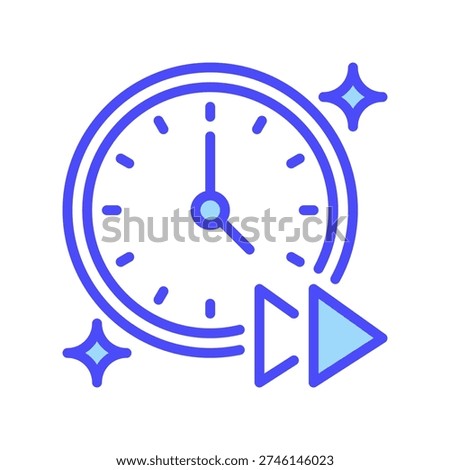 Fast Forward Line Icon, Outline Symbol for Speed Advance, Future Motion, Skip Interval, Rapid Progression, and Quick Navigation. Vector Sign Icon.