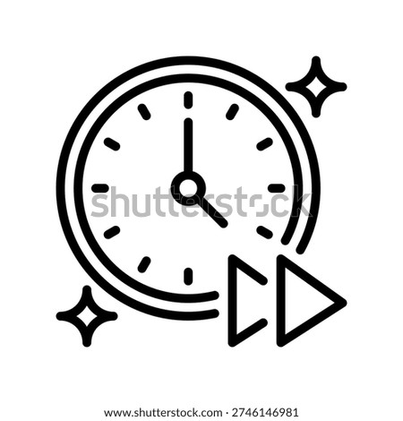 Fast Forward Line Icon, Outline Symbol for Speed Advance, Future Motion, Skip Interval, Rapid Progression, and Quick Navigation. Vector Sign Icon.