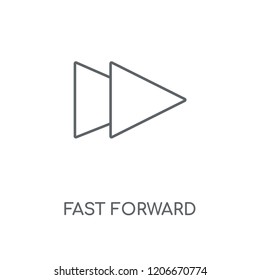 Fast forward linear icon. Fast forward concept stroke symbol design. Thin graphic elements vector illustration, outline pattern on a white background, eps 10.