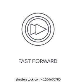 Fast forward linear icon. Fast forward concept stroke symbol design. Thin graphic elements vector illustration, outline pattern on a white background, eps 10.