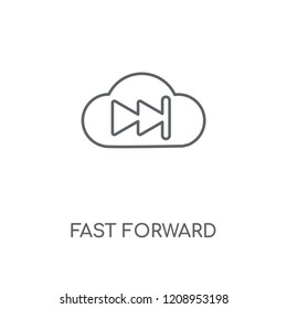 Fast forward linear icon. Fast forward concept stroke symbol design. Thin graphic elements vector illustration, outline pattern on a white background, eps 10.