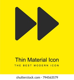 Fast forward media control button bright yellow material minimal icon or logo design