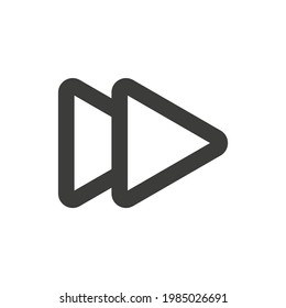 Fast forward, media player control button. Line icon for web and mobile UI design, video apps.