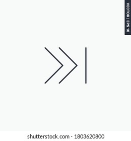 Fast forward, next, linear style sign for mobile concept and web design. Symbol, logo illustration. Pixel perfect vector graphics