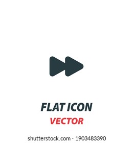 Fast Forward Next media icon in a flat style. Vector illustration pictogram on white background. Isolated symbol suitable for mobile concept, web apps, infographics, interface and apps design.