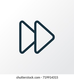 Fast Forward Outline Symbol. Premium Quality Isolated Next Element In Trendy Style.