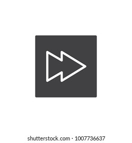 Fast forward play button icon vector, filled flat sign, solid pictogram isolated on white. Symbol, logo illustration.