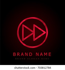 Fast forward red chromium metallic logo