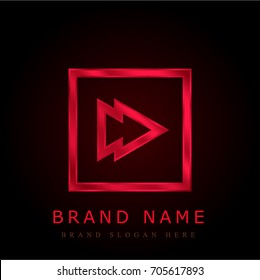 Fast forward red chromium metallic logo