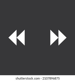 Fast forward and rewind icon on grey background