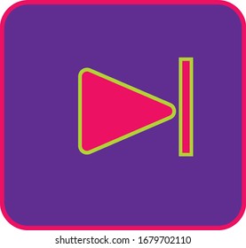 Fast forward skip ahead button neon pink and blue background for music, movie and computer concepts.