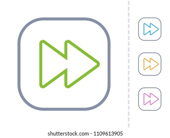 Fast Forward - Square Stroke Buttons. A simple vector icon.