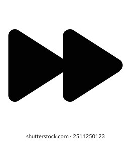 Schnelles Vorwärtsvektor-Symbol. Film-, Video-, Musik-Media-Player-Taste. Multimediasymbol. Für Website-Design, mobile App, ui.