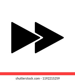 Fast forward vector icon, next symbol. Simple, flat design for web or mobile app