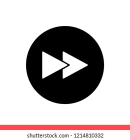 Fast forward vector icon, next symbol. Simple, flat design for web or mobile app