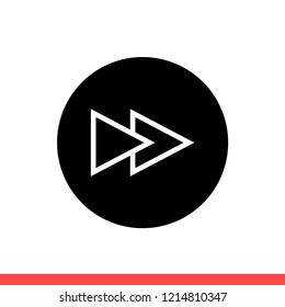 Fast forward vector icon, next symbol. Simple, flat design for web or mobile app