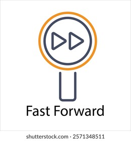 Fast Forward Vector icon stock graphic