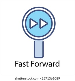 Fast Forward Vector icon stock graphic