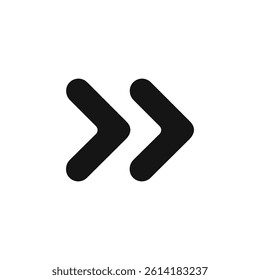 Fast forward vector icon template in black