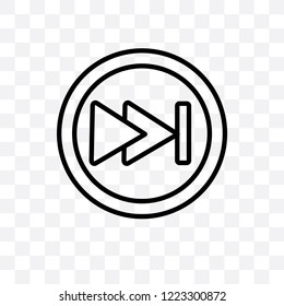 Fast forward vector linear icon isolated on transparent background, Fast forward transparency concept can be used for web and mobile
