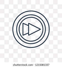 Fast forward vector outline icon isolated on transparent background, high quality linear Fast forward transparency concept can be used web and mobile
