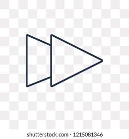 Fast forward vector outline icon isolated on transparent background, high quality linear Fast forward transparency concept can be used web and mobile