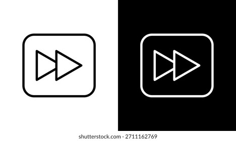 Diseño de conjunto de iconos blancos de avance rápido